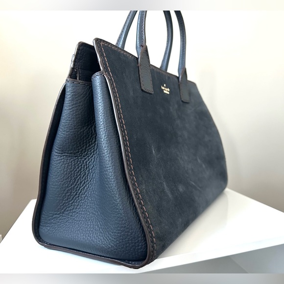 SALE ⭐️ kate spade Dunne Lane Lake Suede Leather Blue Satchel Bag - Picture 10 of 11